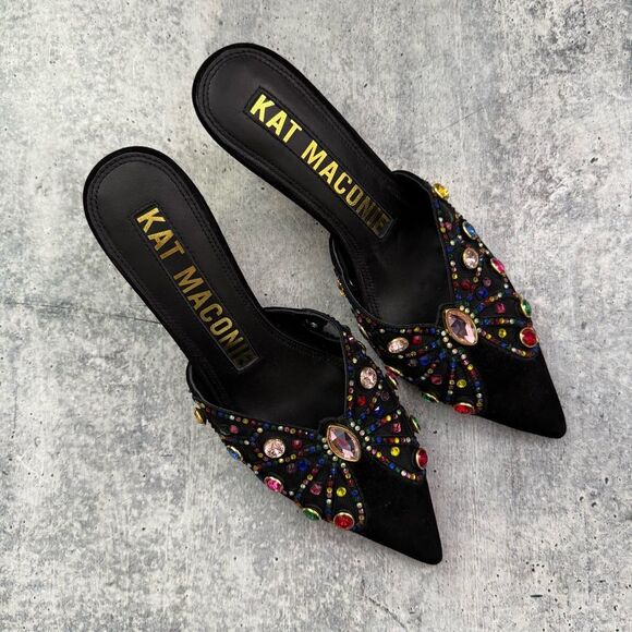 Kat Maconie Faye Crystal Butterfly Pointed Toe Mule 39 - Picture 2 of 7